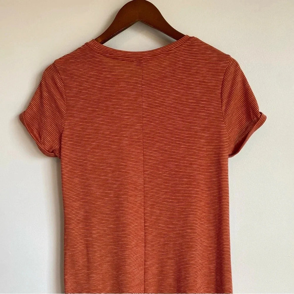 VOY Persimmon Cotton Blend Striped Pocket Short Sleeve T-shirt Maxi Dress - Picture 9 of 10
